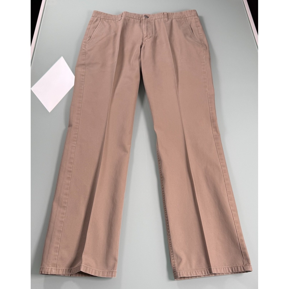 Bonobos Flat Front Chino Pant's Men's 36x32 Khaki Straight Fit Preppy